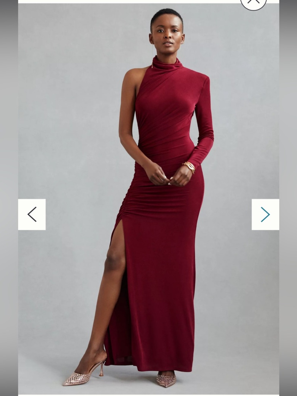 MISHA Pauline Asymmetrical High-Slit Maxi Dress Dress size 6 Anthropologie NWT